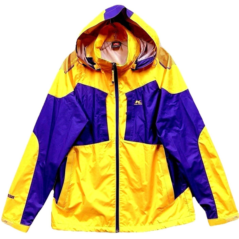 Kolping Dermizax Technical Hooded Jacket Yellow Purple Size XL Outdoor Solutions